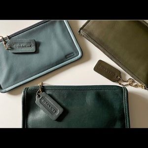 Vintage black coach slim pouch